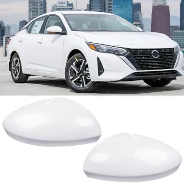 Imagem de Moonlinks Compatível com Nissan Sentra 2020 2021 2022 2023 2024 substituição da tampa do espelho lateral, branco puro para motorista esquerdo e passageiro direito para Sentra S/SR/SV/Sense/Advance