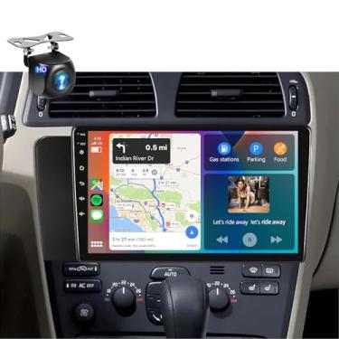 Imagem de Rádio estéreo 4G + 64G para Volvo XC70 V70 S60 2005-2009, tela sensível ao toque IPS de 9 polegadas/Android 13/Wireless CarPlay/Android Auto/DSP 32EQ/GPS/WiFi/5.0Bluetooth/FM/AHD câmera de backup