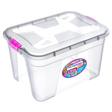 Imagem de Caixa Organizadora Transparente 12L com Tampa e duas Travas Produto at