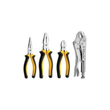 Imagem de Conjunto de Alicates 3 Peças, Bico 6", Universal 8", Corte 6", PVC, para Trabalhos Elétricos e Manutenção