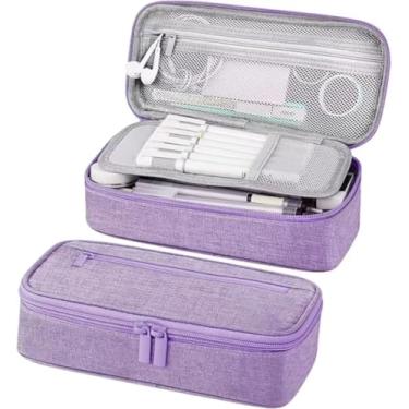 Imagem de Estojo Multiuso com 2 Divisórias, Alça e Zíper Interno e Externo – Necessaire e Diversos (Roxo)