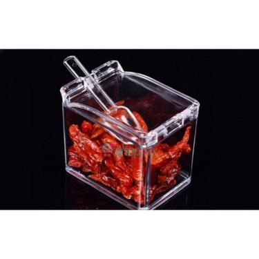 Imagem de Porta Condimentos E Temperos Acrílico   Crystal 4 Potes