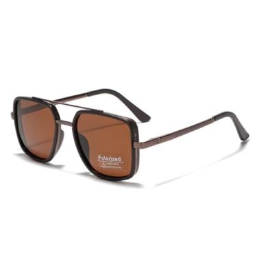 Imagem de JRLLFD Óculos de sol polarizados da moda para homens e mulheres, armação retangular com duas vigas, esportivos (4)