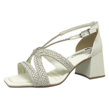 Imagem de Sandália Feminina Salto Tramadas Brilho Moda Social Tanara