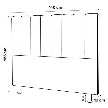 Imagem de Cabeceira Cama Box Casal Cora 140Cm Suede Cinza Claro