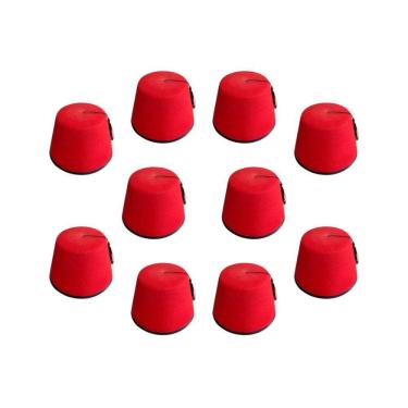 Imagem de Kit 10 Chapéu Turco Fez Tradicional De Feltro