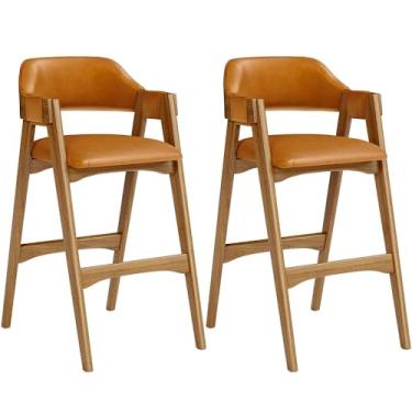 Imagem de Kit 02 Banquetas Altas Para Cozinha Sala de Jantar Bar Suran L02 Couríssimo Whisky - Lyam Decor