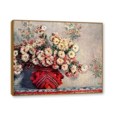 Imagem de NHLDZYH Moldura de teca. Quadro de flores vintage - réplica de óleo clássica - decoração de casa - pintura de natureza morta com moldura decorativa. A08. 30x36cm