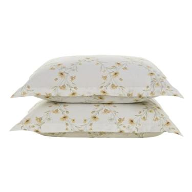 Imagem de Fronha Avulsa Karsten, 100% Algodão Premium, 200 Fios, Kit com 2 Peças (Florata)