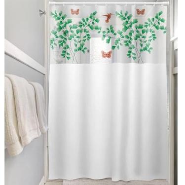 Imagem de Cortina de Box Banheiro Vinil com Ganchos – Cortina para Box Impermeável e Fácil de Limpar (VISOR AVENCA)