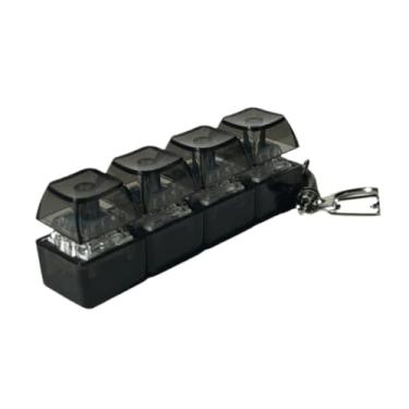 Imagem de menolana Mini chaveiro com teclado de 4 botões, brinquedo antiestresse, cubo iluminado, brinquedo divertido para passar o tempo, teclado mecânico, Preto