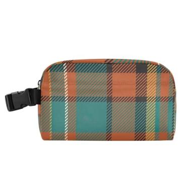 Imagem de TSENQUE Lancheira colorida xadrez da Escócia personalizada para mulheres, meninas, lancheira masculina e infantil, lancheira para trabalho, macia, divertida, fofa, bolsa térmica para meninos