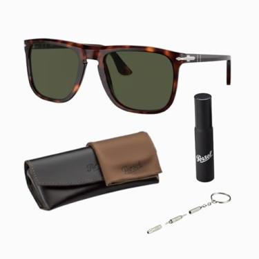 Imagem de Persol Óculos de sol em forma de piloto PO3336S com kit oficial de óculos