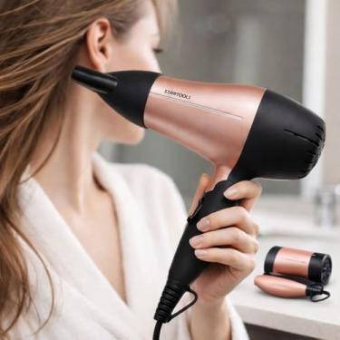 Imagem de Secador De Cabelo Bivolt 1200W Portátil Potente Viagem Rosa