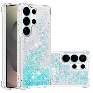 Imagem de COTDINFOR Capa para Samsung Galaxy S26 Ultra Glitter Glitter Cute Liquid Clear Flowing Quicksand à prova de choque TPU protetora feminina feminina capa de telefone para Samsung Galaxy S26 Ultra Star