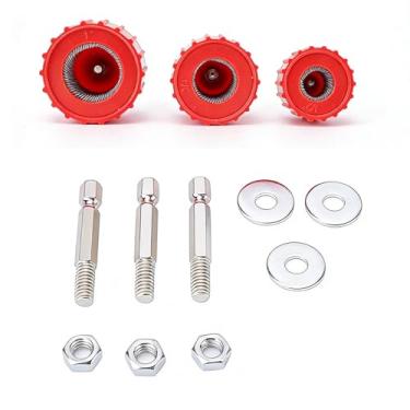 Imagem de Hyuduo Conjunto de Limpador de Tubos de Cobre de 3 Unidades, Acessório de Broca para Eficiência, Kit de Escova de Metal de 1/2 pol. 3/4 pol. 1 Com Haste Hexagonal de /4 para