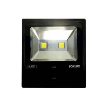 Imagem de Refletor Led 100w 6500k Ip65 Foxlux - Corpo Alumínio - Driver Embutido