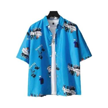 Imagem de Camisas Havaianas Masculinas De Verão Com Estampa 3D De Panda, Soltas,