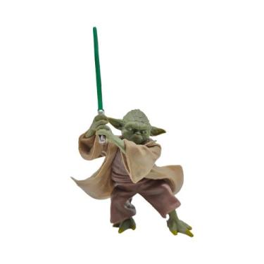 Imagem de Manda lorian mestre yoda com espada de sabre de luz figura de ação col