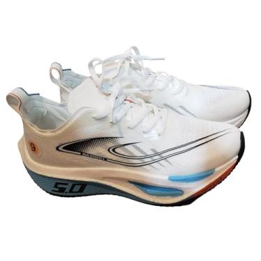 Imagem de Tênis de Corrida Unissex com Placa de Carbono, Branco, Calçado Esportivo de Alta Performance