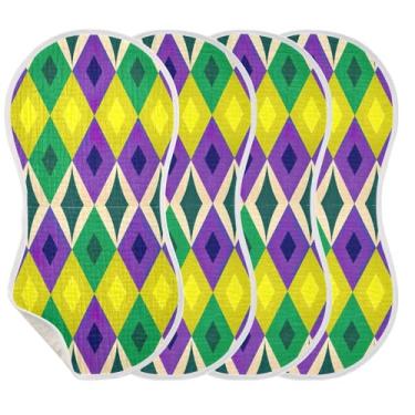 Imagem de Wassud Panos de musselina para bebês com estampa geométrica abstrata, 1 pacote com babadores de algodão, toalha de rosto absorventes e macios para arrotos para meninos e meninas recém-nascidos