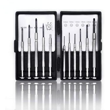 Imagem de Conjunto de chaves hexagonais Allen com 11 peças S2 de liga de aço de liga longa extremidade esférica em forma de L para reparo mecânico doméstico