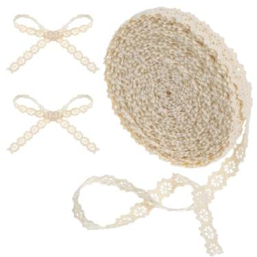Imagem de Classicseali Renda de fita de 20 metros, acabamento de renda de algodão de crochê bege, acabamento de renda para costura, acabamentos de fita de algodão para artesanato, embrulho de embalagem de