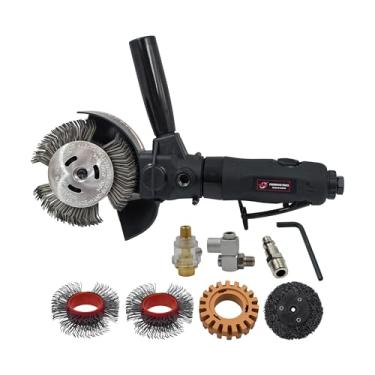 Imagem de Kit de ferramentas de preparação de superfície de ar 3 em 1 0,5 HP 3500 RPM, decalque de vinil e ferramenta de remoção de cola com roda de borracha, roda de arame e decapador de tinta