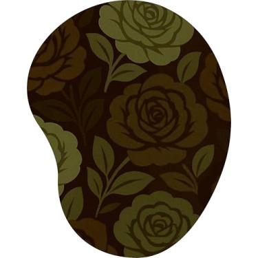 Imagem de Mouse Pad Ergonômico Gota Rosas Verdes Marrom Sombrio