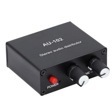 Imagem de Acouto Distribuidor de Som Ativo - Amplificador de 2 Vias Com Interface de 3,5 Mm e Controle de Volume Independente, DC5V, Qualidade HiFi