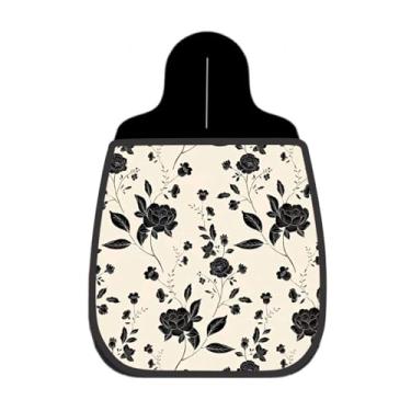 Imagem de Lixeira De Carro Organizador Lixinhocar Floral Clássico Preto e Bege