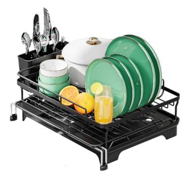 Imagem de Escorredor de talheres expansível - escorredor de talheres | para tigelas, pratos, pratos, pauzinhos, apartamentos, famílias, casais, locatários, casa, dormitório, trailer, escritório