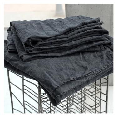 Imagem de 100% lençol de linho lavado natural França linho resistente ao encolhimento respirável ultra macio cama de casa de fazenda 1 peça, cama de luxo em uma bolsa (D folha de plano_230 x 250 cm)