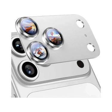 Imagem de Protetor De Lente De Câmera Para iPhone 17 pro Max Em Metal Com Vidro 