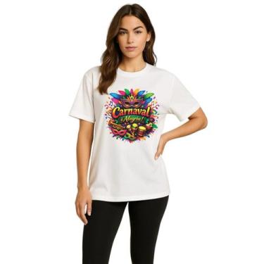 Imagem de Camiseta Feminina Carnaval é Alegria Novidade Moda Promoção - Agil, Br