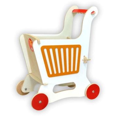 Imagem de Carrinho De Supermercado Em Madeira - Laranja