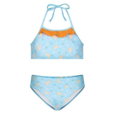 Imagem de Conjunto Biquíni Selene Top + Calcinha Praia Juvenil - Azul 10, Azul, 