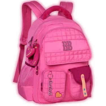 Imagem de Mochila Escolar de Costa Feminina RB Rebecca Bonbon Alça Chaveiro Pelú