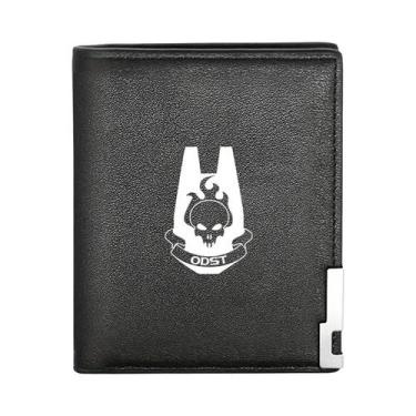 Imagem de Carteira Masculina Casual Elegante Com Logotipo ODST Skull, Design Grá