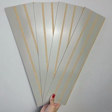 Imagem de Kit Cabeceira Ripada em MDF Autocolante 45x11cm, Painel Decorativo para Cama King Queen Casal Solteiro(OFF WHITE,KING - 28 PLACAS)