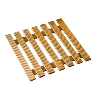 Imagem de Descanso de panela em bambu quadrado 19x19cm cozinha bancada - Facilit