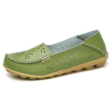 Imagem de VenusCelia Mocassim feminino natural confortável para caminhada, Pistac (recortado), 35