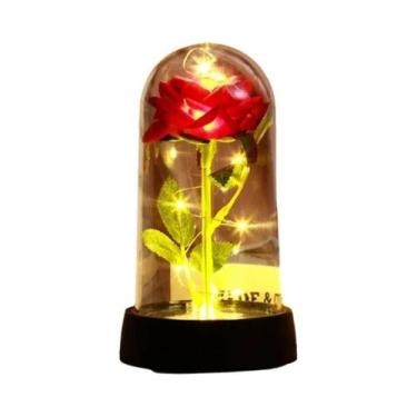 Imagem de Rosa Artificial Com LED Vermelho, Presente Criativo Para O Dia Dos Nam