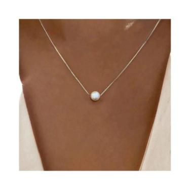 Imagem de Colar Feminino De Prata Esterlina 925 Com Pingente De Madrepérola 6MM 