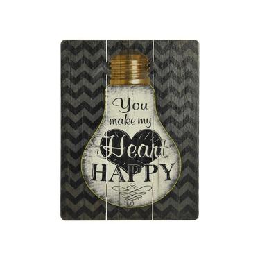 Imagem de Quadro Decorativo Mdf Colorido 30x40 Happy  - D'Rossi