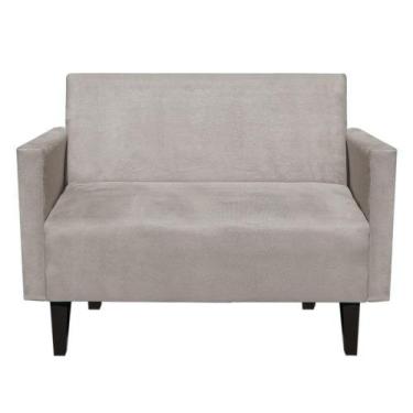 Imagem de Sofá Retrô Namoradeira Compacta Jade 2 Lugares Suede Bege - D'Rossi