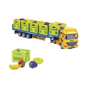 Imagem de Caminhão De Brinquedo Grande De Liga Fundida Para Transporte De Frutas