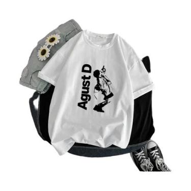 Imagem de Camiseta Feminina Coreana KPOP Agust D D-2 Álbum Yoongi Streetwear Gol