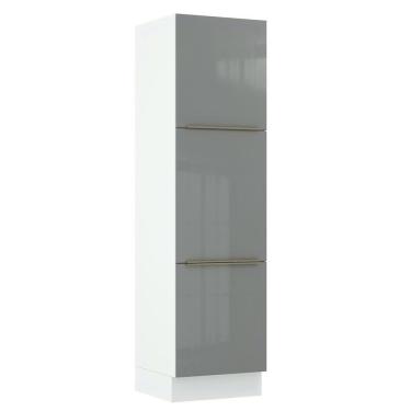Imagem de Paneleiro Madesa Lux 60cm 3 Portas Branco Cinza