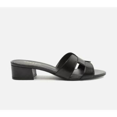 Imagem de TAMANCO MULE FEMININO AREZZO COURO SALTO BLOCO A031990246-Feminino